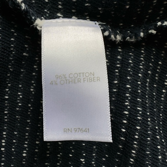 J JILL | NWOT NAVY BLUE & WHITE STRIPE COTTON TERRY TEXTURED TOP PUFF SLEEVES XL - Picture 8 of 9